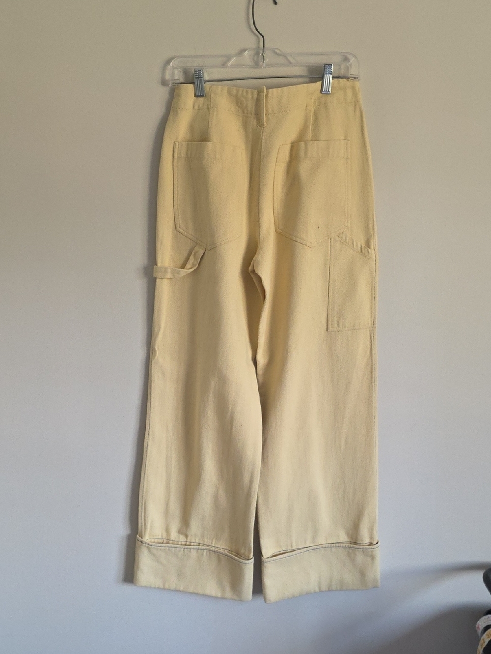 ZARA | Fold-Up Wide Leg Jeans turn-up hem Yellow Sz XS - Picture 5 of 5